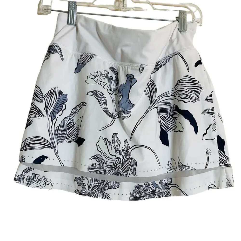 Athleta Laser Run Skort White Floral Nouveau Print Tennis Size S